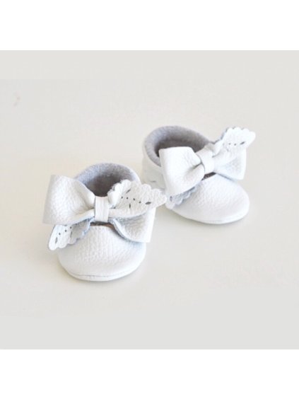 Prvé topánočky pre bábätká - mokasýny Biela