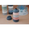 Súprava téglikov na sušené mlieko / desiatu Mineral Grey / Pink