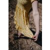 Volánkové šaty žluté s kapkou