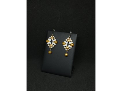 Svatební zlato-bílé náušnice Imogen Bride