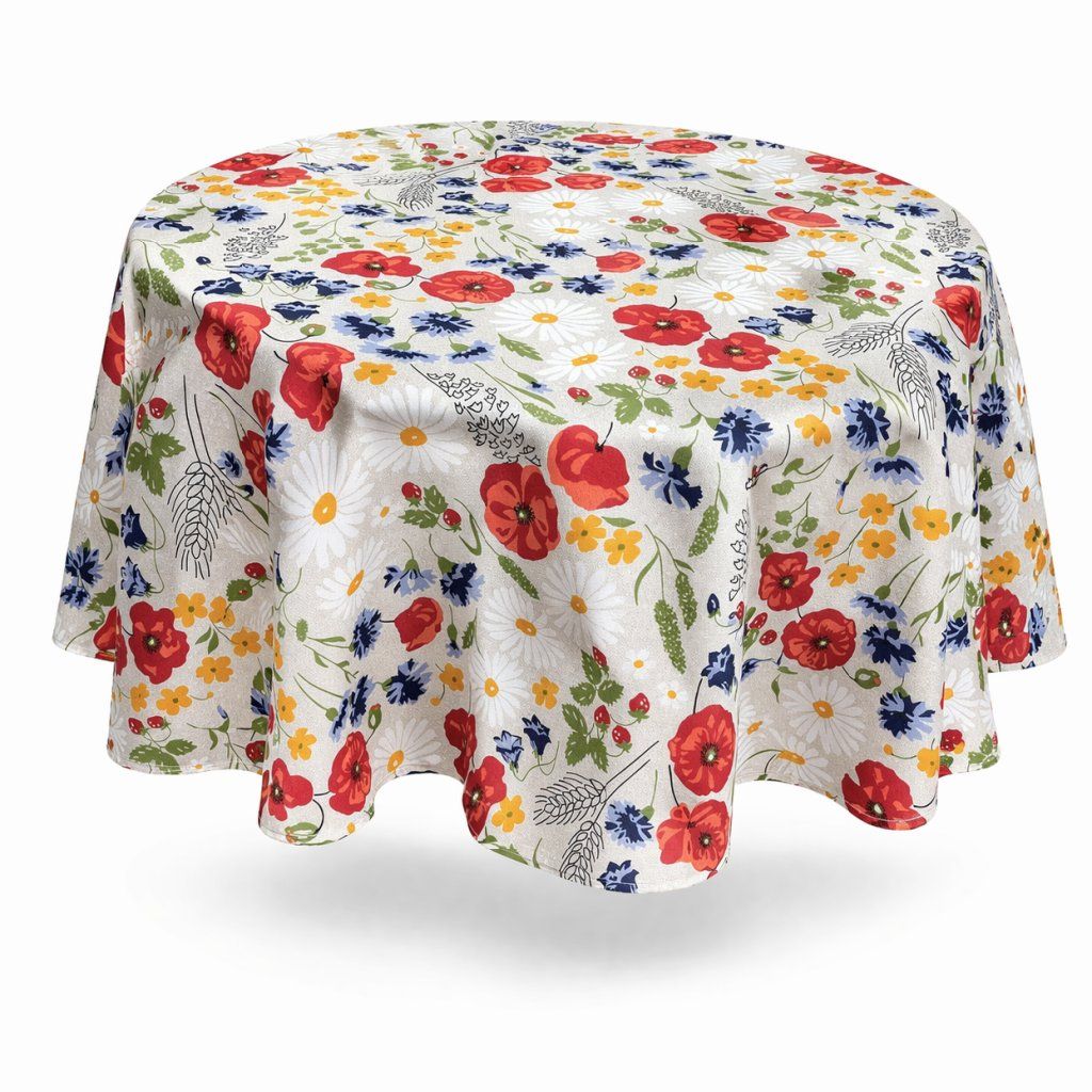 Kulatý ubrus - barevné luční květy Ø 139cm