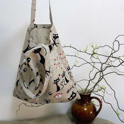 Látková taška - černá kočka