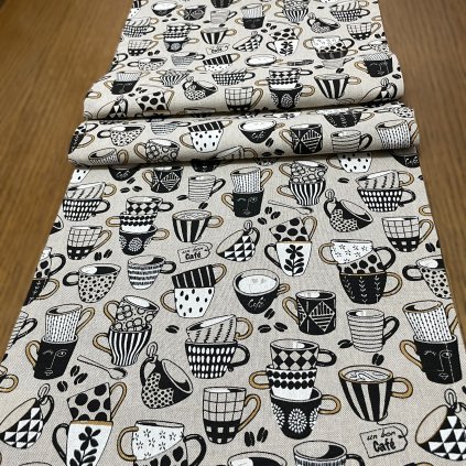 Ubrus běhoun - kávové hrnky