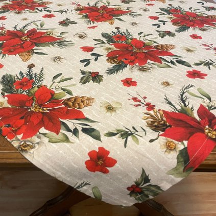 Vánoční ubrus-čtverec, vánoční hvězda  90x90cm