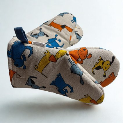 Kuchyňská chňapka-Barevná smečka psů