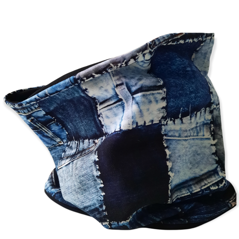 Sportovní nákrčník: Modrý denim obvod 53-58cm