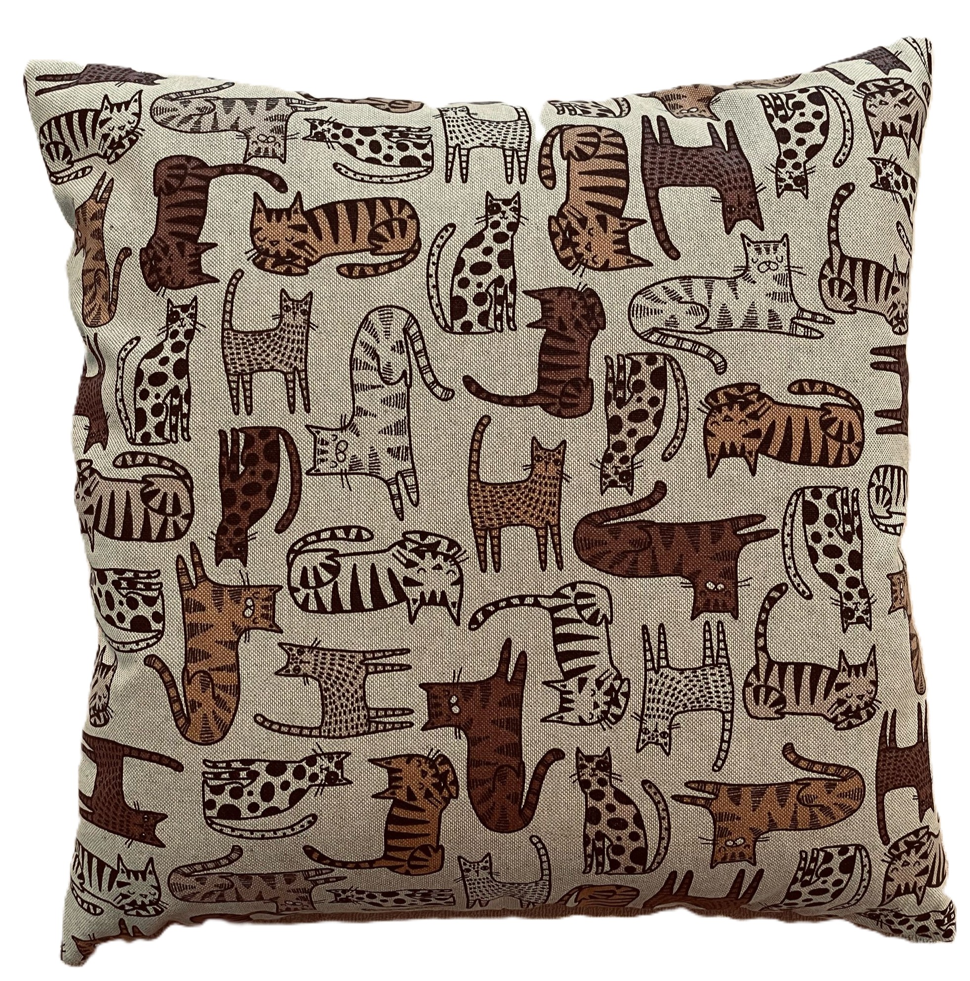 Povlak na polštář 40x40cm-Hnědé kočky