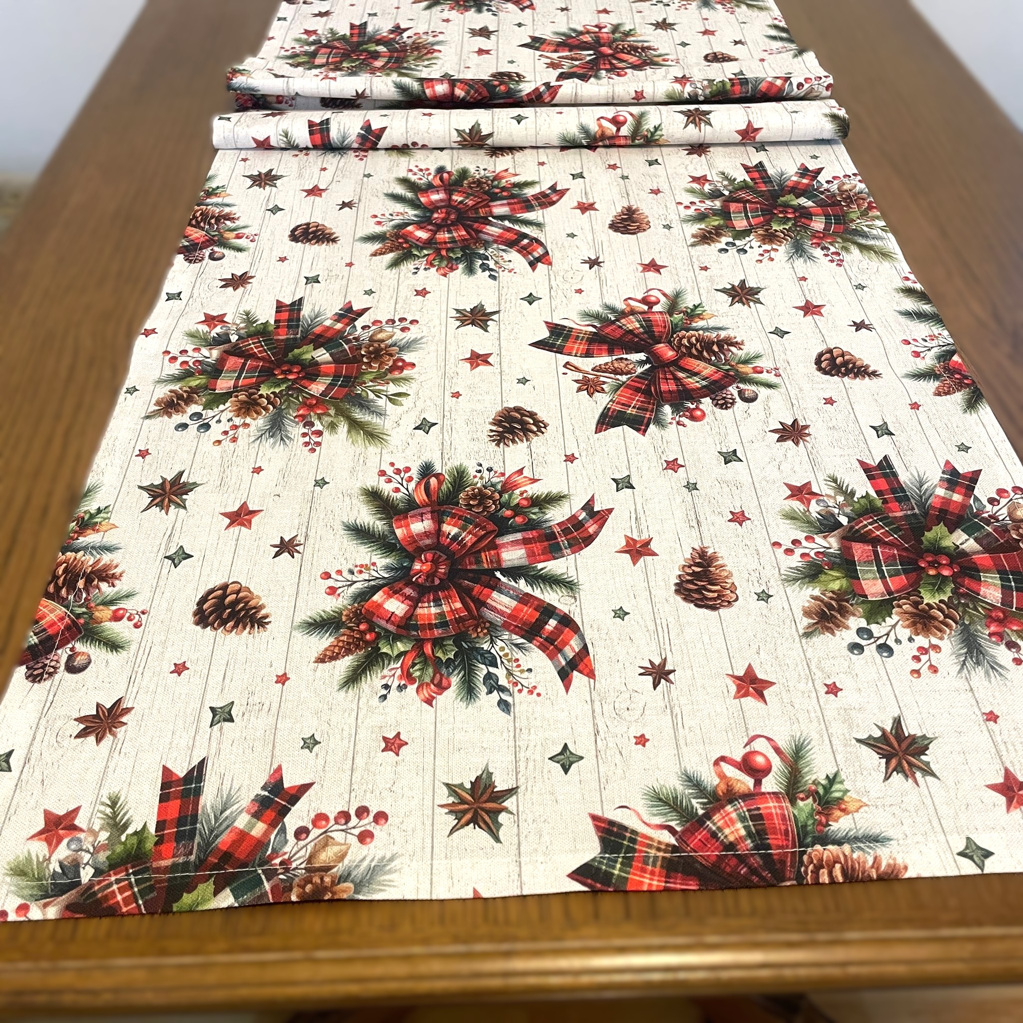 Ubrus běhoun-Vánoční mašle