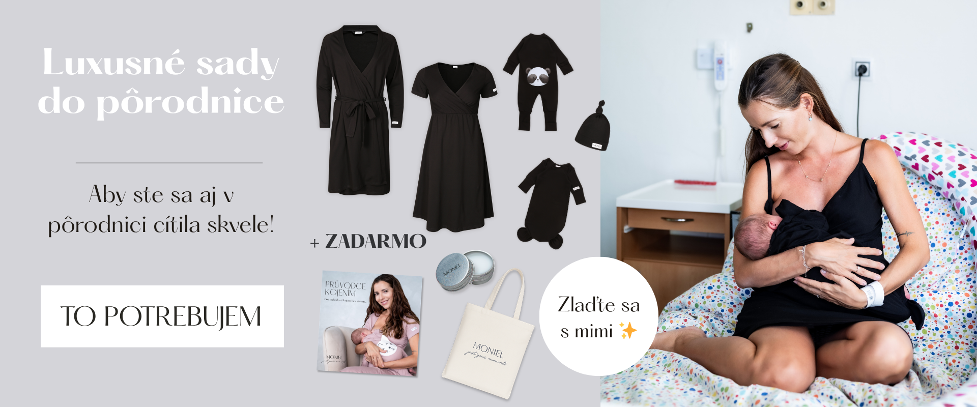 Súpravy do pôrodnice Moniel - Aby ste sa aj v pôrodnici cítila skvele!