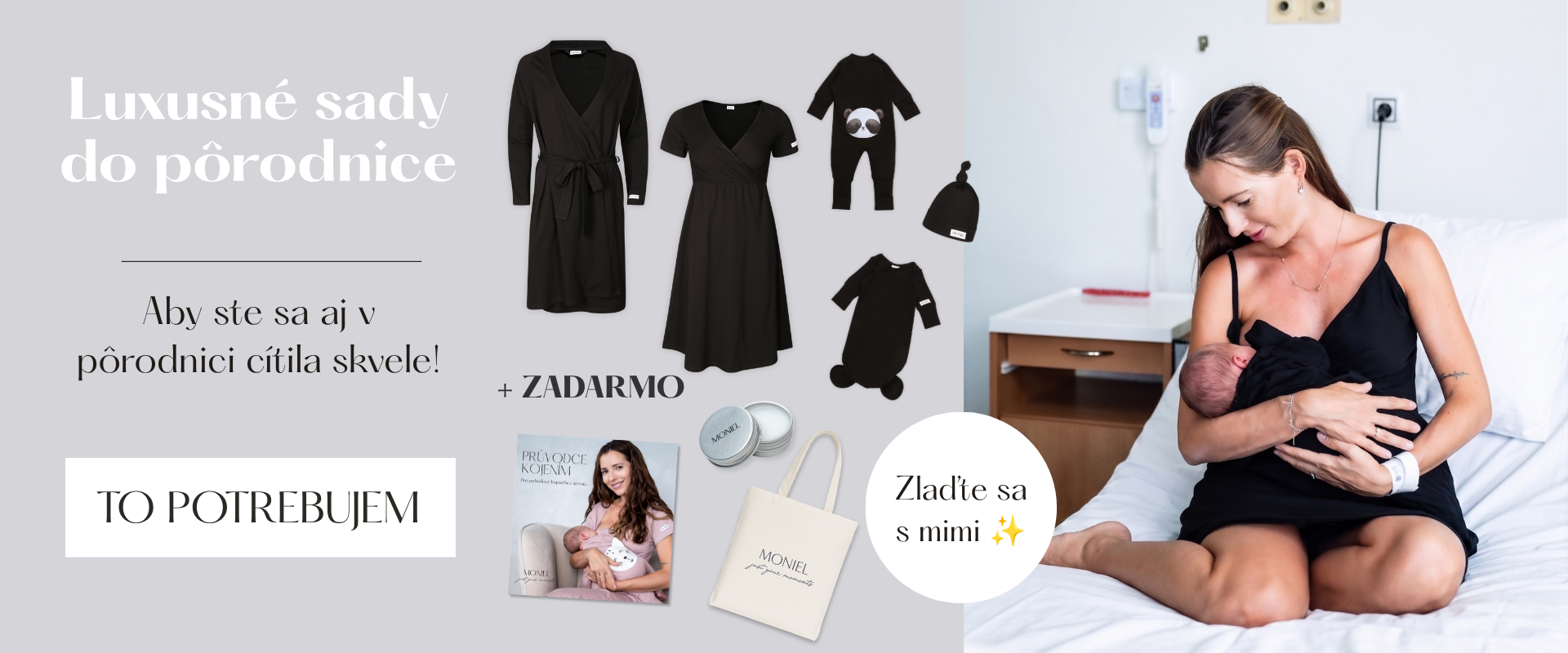 Súpravy do pôrodnice Moniel - Aby ste sa aj v pôrodnici cítila skvele!