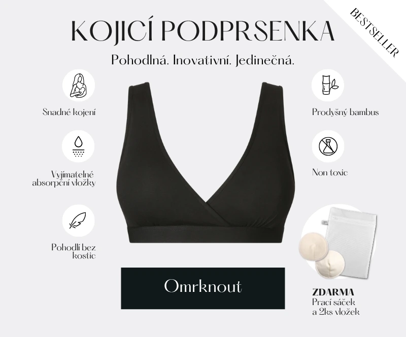 První kojicí podprsenka s kapsou na pratelné vložky.