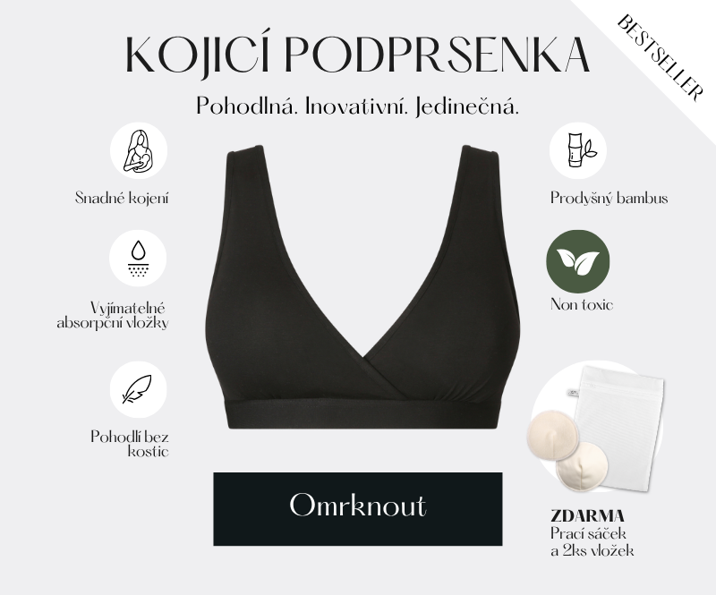 První kojicí podprsenka s kapsou na pratelné vložky.