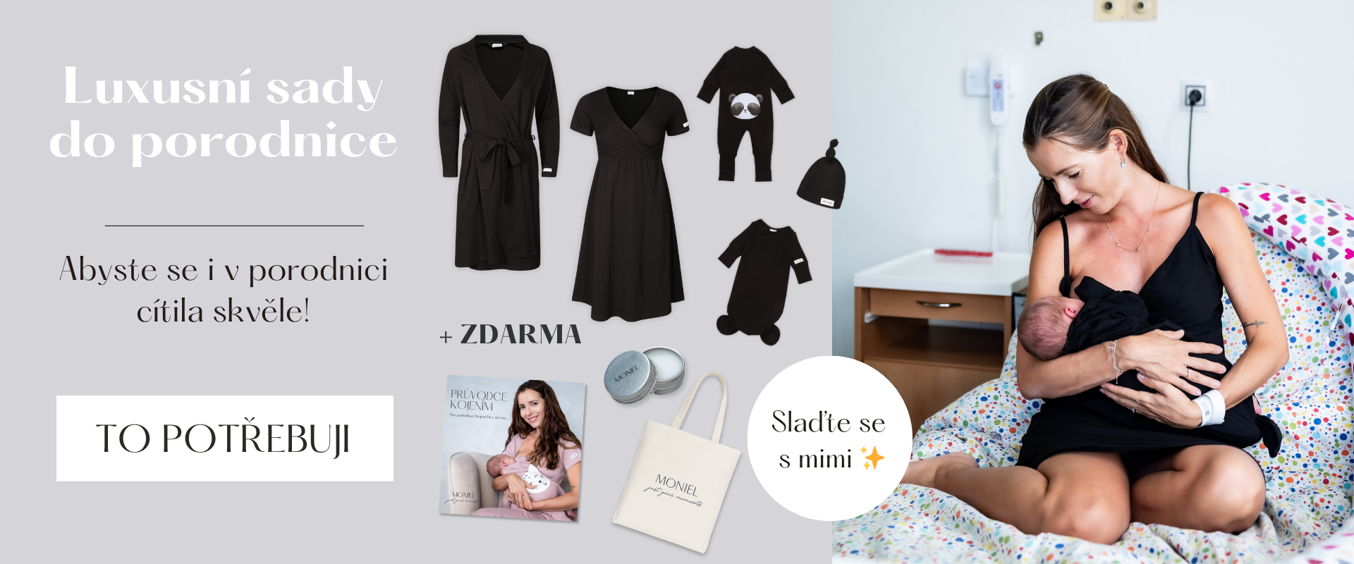 Soupravy do porodnice Moniel