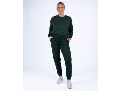 Kojící tepláková souprava s krátkou mikinou Moniel Basic Dark Green