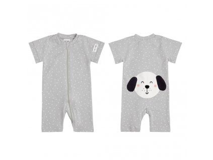 Moniel Kinderoverall mit kurzem Arm Pes Dots grau