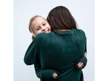 Moniel dámská mikina s vlastním nápisem Basic Dark Green (3)