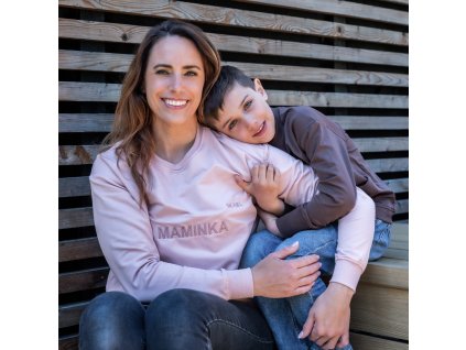 Moniel women's sweatshirt with custom text Basic Powder Pink