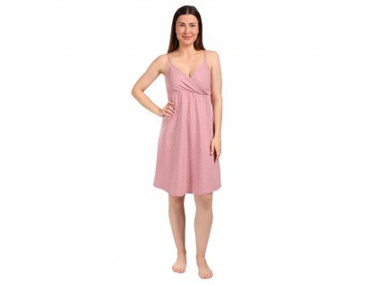 Moniel kojící a těhotenská košilka:šaty na ramínka Dots růžová