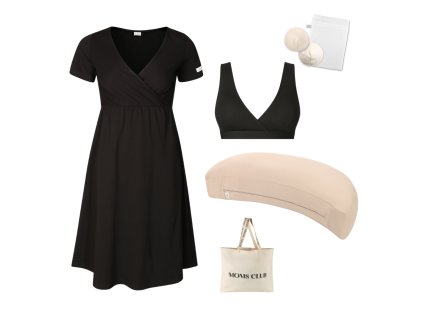 Sada pro pohodlné začátky kojení All black & Pastel béžová