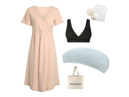 Sada pro pohodlné začátky kojení Dots béžová & Pastel mintová