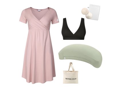 Sada pro pohodlné začátky kojení Pastel růžová & Olive