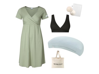 Sada pro pohodlné začátky kojení Olive & Pastel mintová