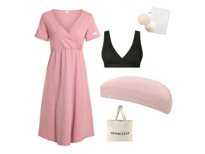 Sada pro pohodlné začátky kojení Dots růžová & Pastel růžová