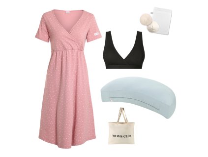 Sada pro pohodlné začátky kojení Dots růžová & Pastel mintová