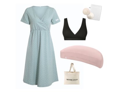 Sada pro pohodlné začátky kojení Dots mintová & Pastel růžová