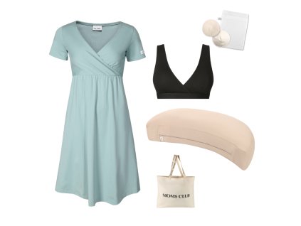 Pastel mintová + black + polštář béžový