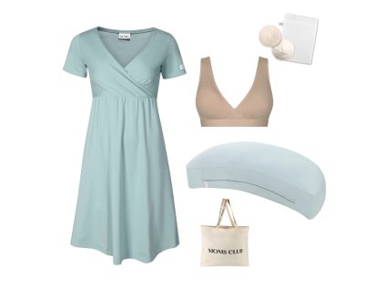 Pastel mintová + nude + polštář mint