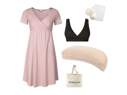 Sada pro pohodlné začátky kojení Pastel růžová & Pastel béžový