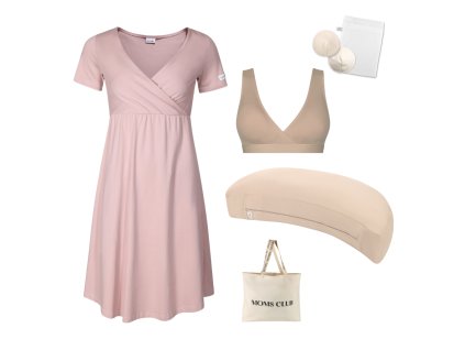 Pastel růžová + nude + polštář béžový