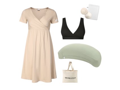 Sada pro pohodlné začátky kojení Pastel béžová & Olive