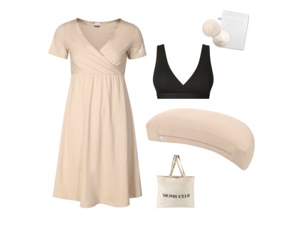 Pastel béžová + black + polštář béžový