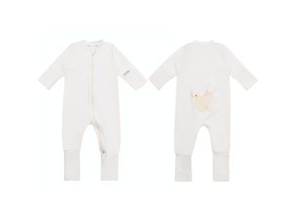 Moniel Dětský rostoucí overal Holoubek White bílá