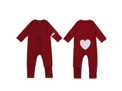 Moniel Dětský rostoucí overal Srdce Love červená