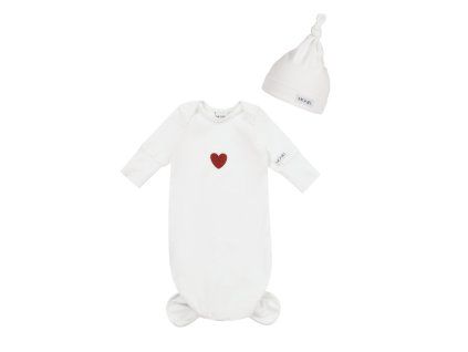 knotbody + čepice do porodnice WHITE