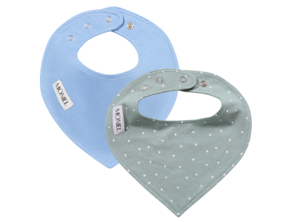 SLINTÁČKY sky blue + dots mint