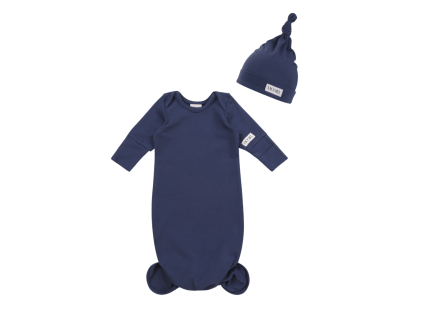 knotbody + čepice do porodnice NAVY BLUE