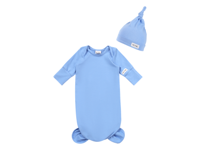 knotbody + čepice do porodnice SKY BLUE
