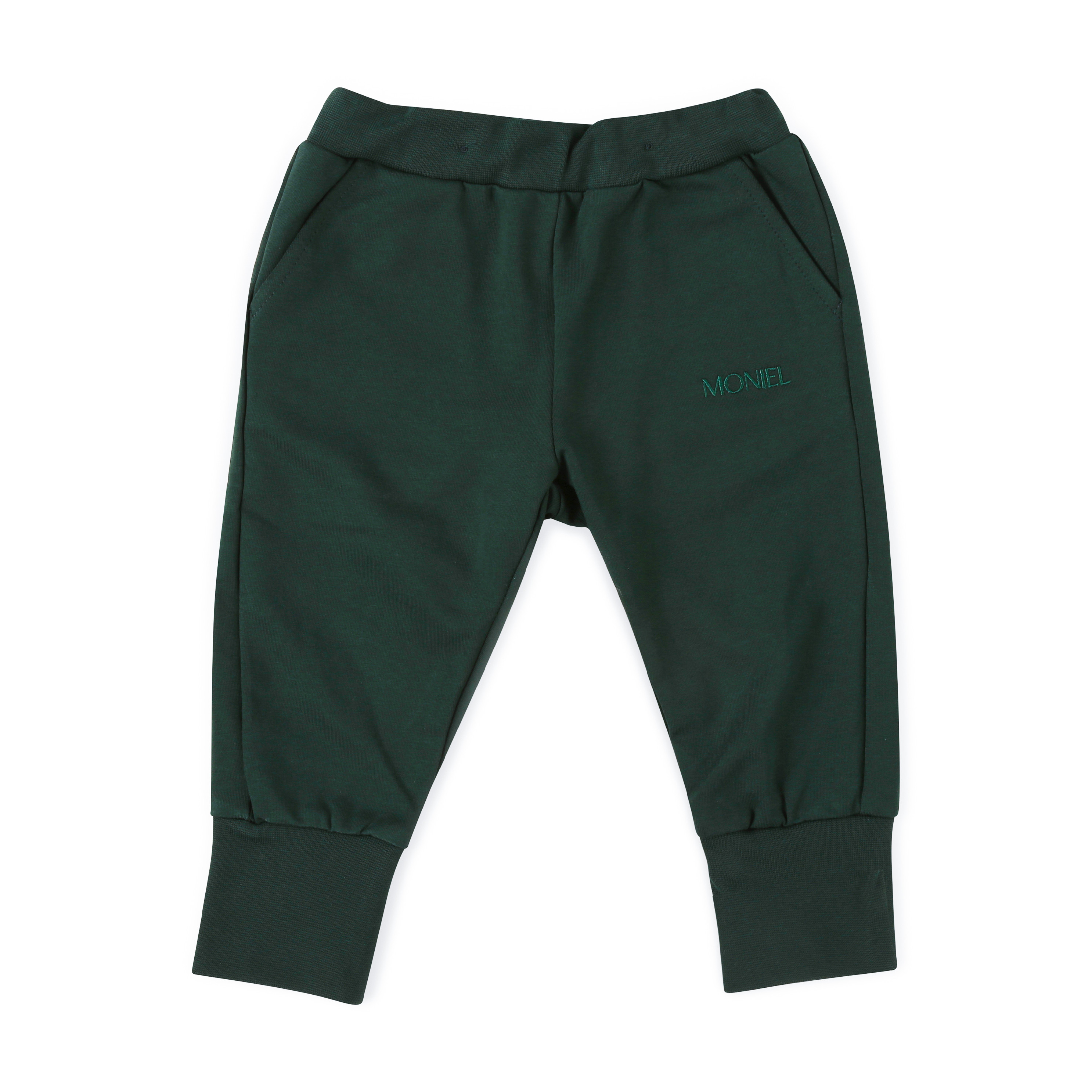 Moniel Dětské rostoucí tepláky Basic Dark Green Velikost: 50/56 cm