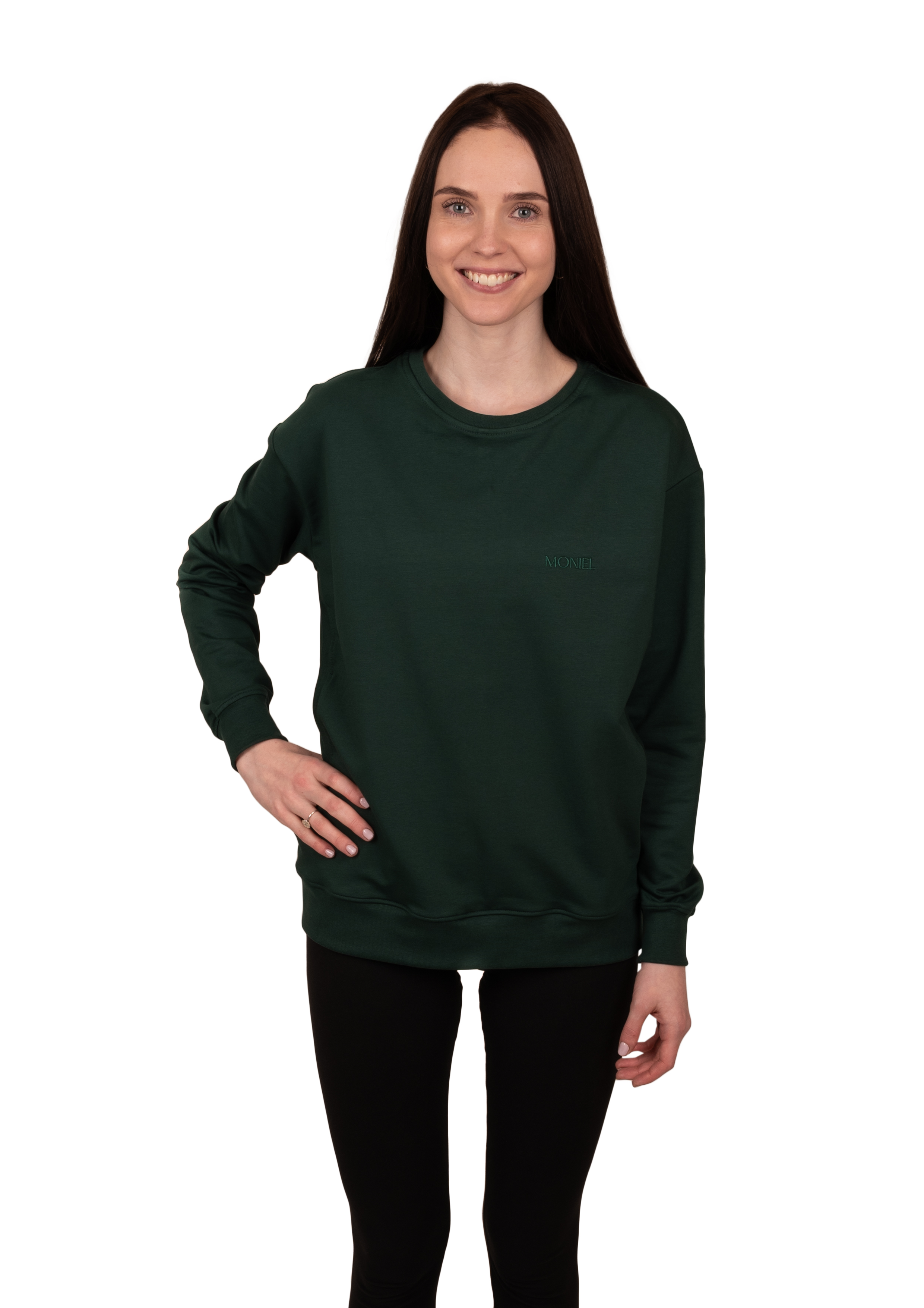 Outlet Moniel kojící mikina krátká Basic Dark Green Velikost: XL