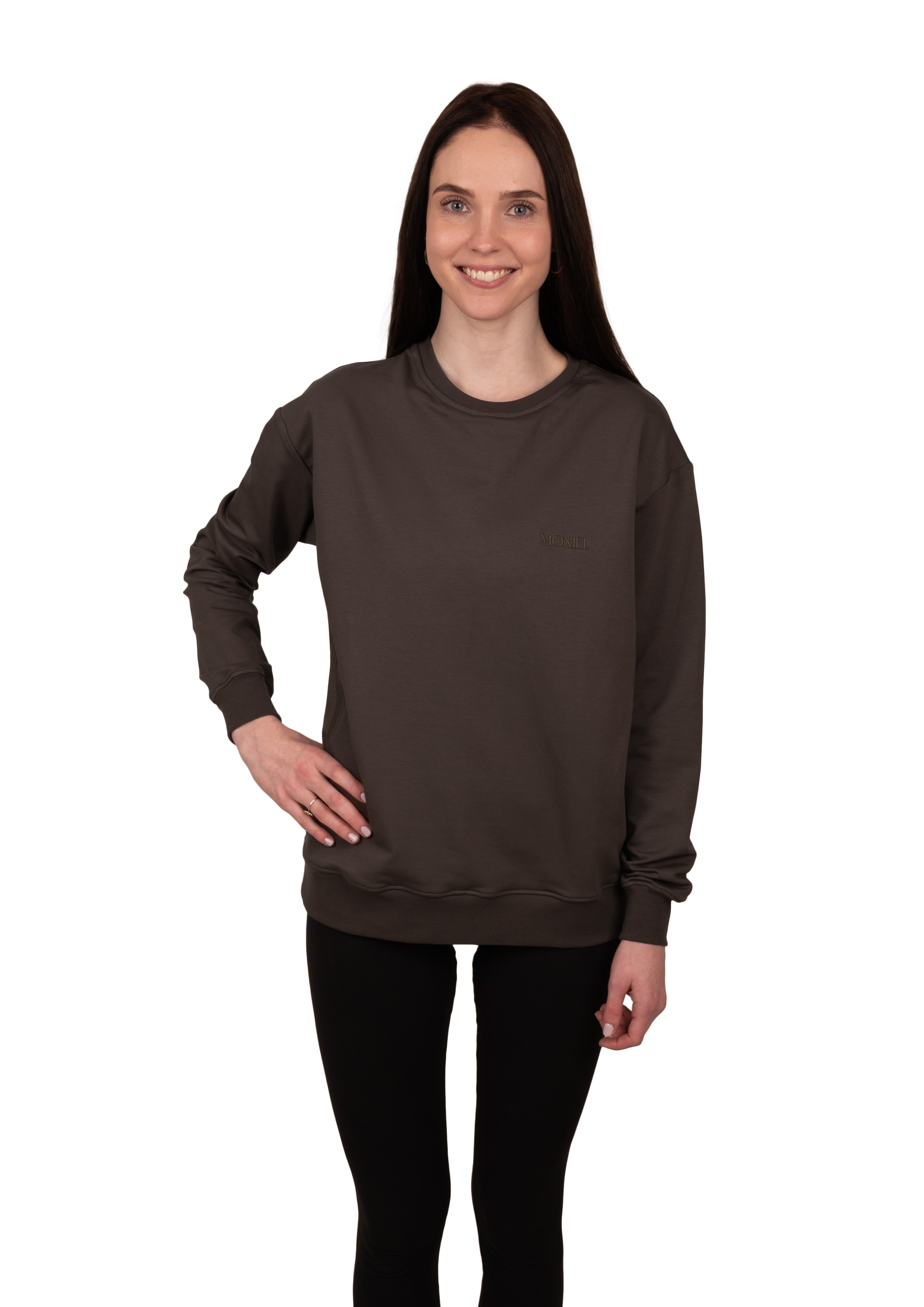 Outlet Moniel kojící mikina krátká Basic Chocolate Velikost: L