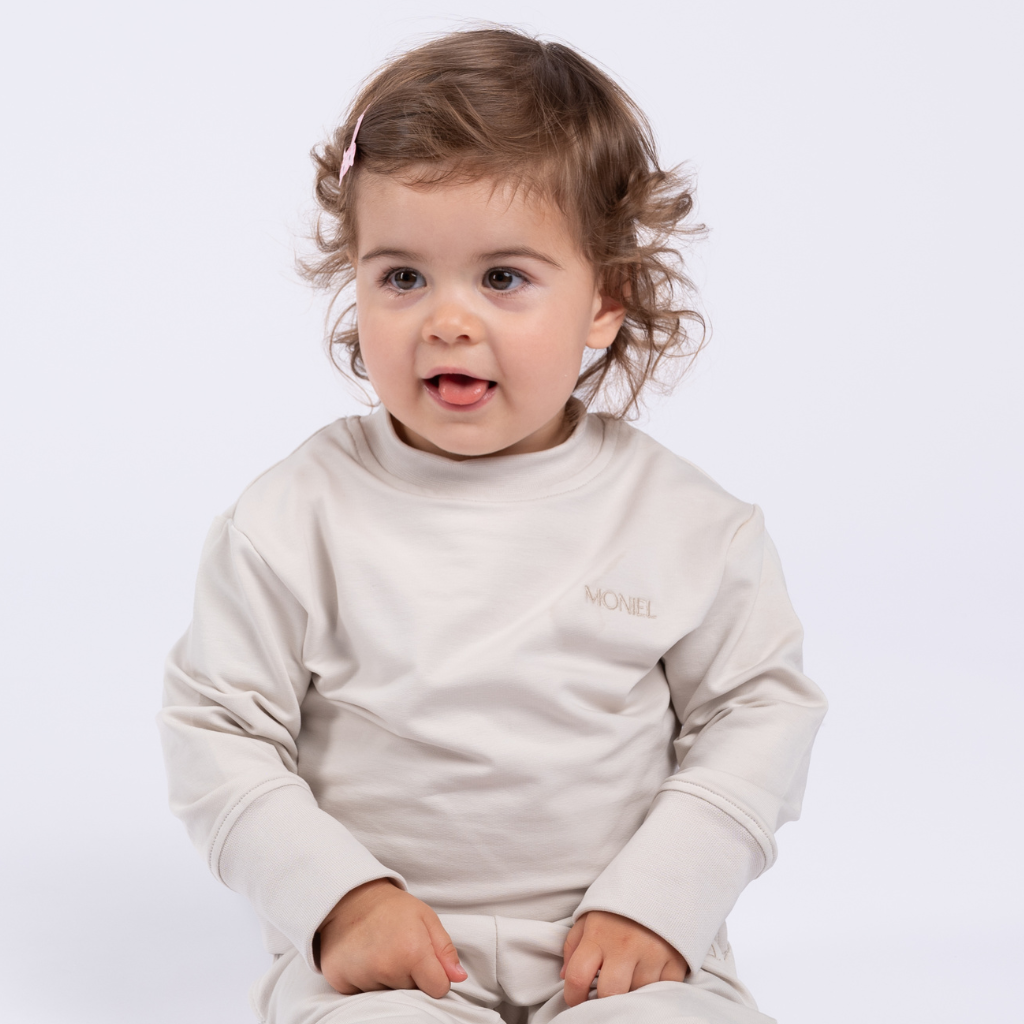 Outlet Moniel Dětská rostoucí mikina Basic Light Beige Velikost: 50/56 cm