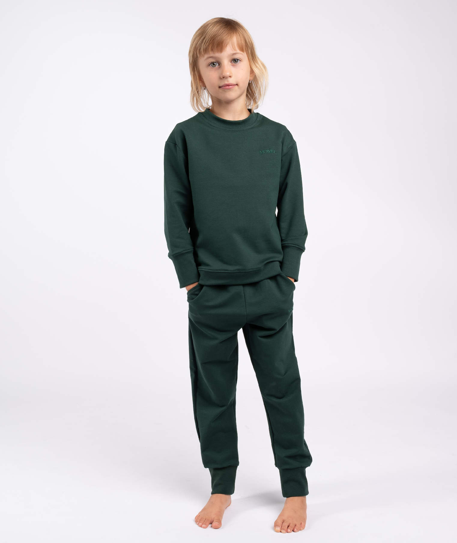 Moniel Dětská tepláková souprava vel. 74 a 110/116 Basic Dark Green