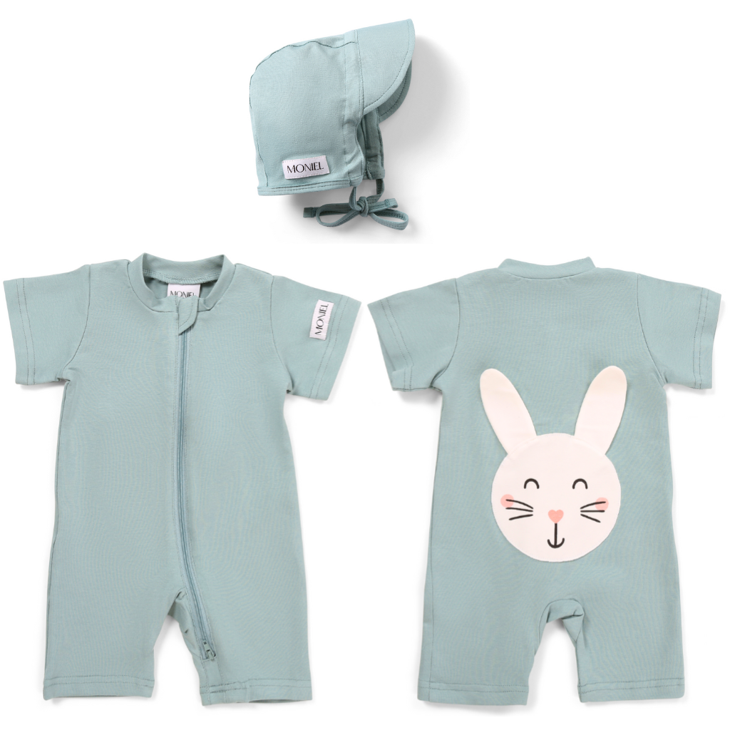 Moniel letní souprava pro miminka a batolata Pastel mintová - vel. 56 cm