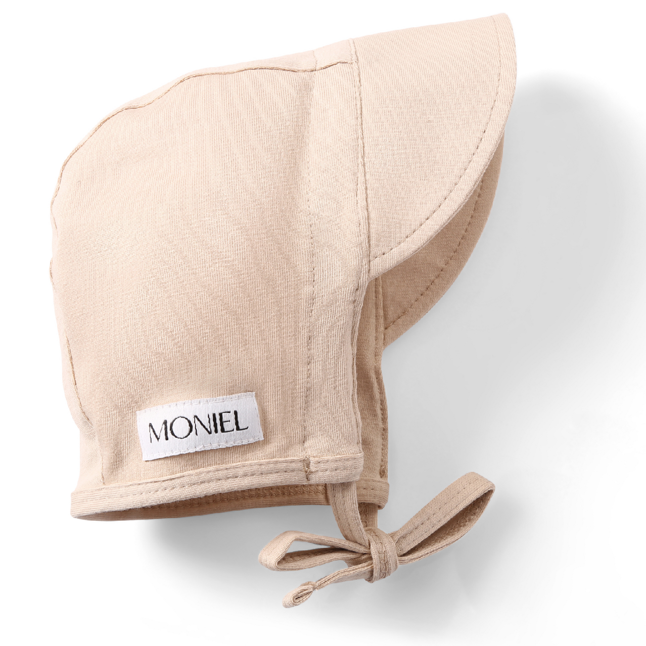 Outlet Moniel Dětská rostoucí zavazovací čepice s kšiltem Pastel béžová Velikost: 0-2 M