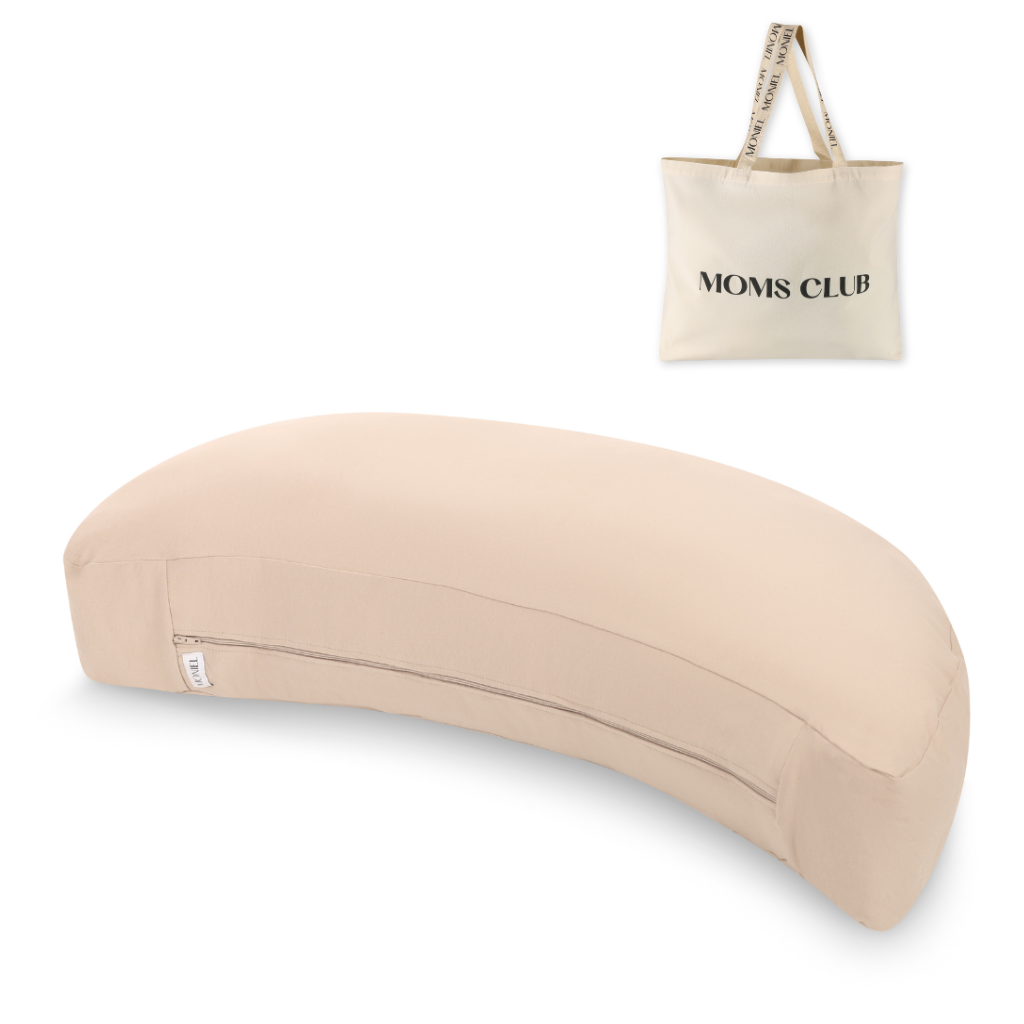 Moniel Kojicí a těhotenský polštář s pratelným potahem Pastel Béžová + taška Mom Club zdarma