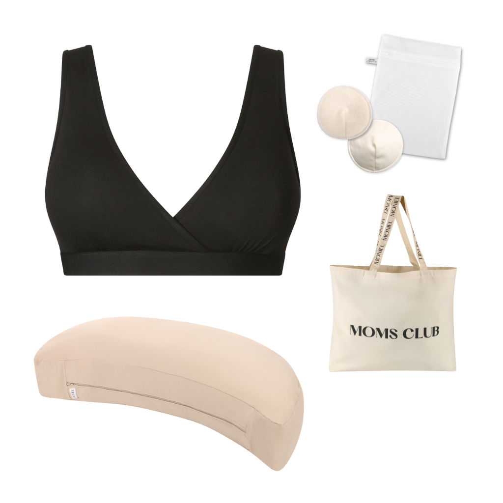 + dárek zdarma | Moniel starterpack pro pohodlné kojení All black & Pastel béžová vel. L